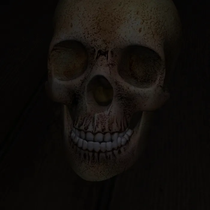 Pirate Skull on a Creaking Ship at Night
