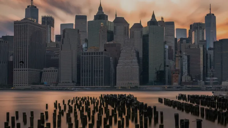 4K City Sunset Parallax Harbor Sounds - Dynamic Theme