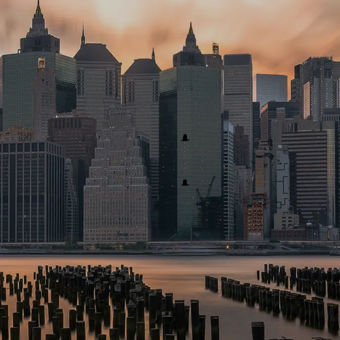 4K City Sunset Parallax Harbor Sounds - Dynamic Theme