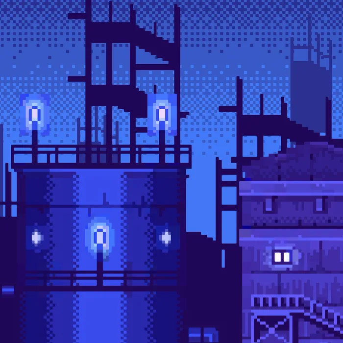 16bit City Wasteland - Blue
