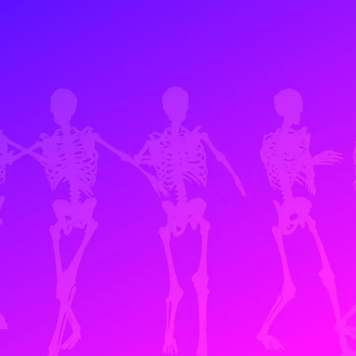 Dancing Skeletons 4K Lofi Psychedelic - Dynamic Theme